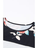 Azura Exchange Leopard Striped Floral T-Shirt - M