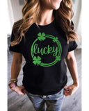 Azura Exchange Sequin Lucky Clover Print T-shirt - L