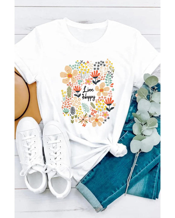 Azura Exchange Floral Print T-Shirt - XL