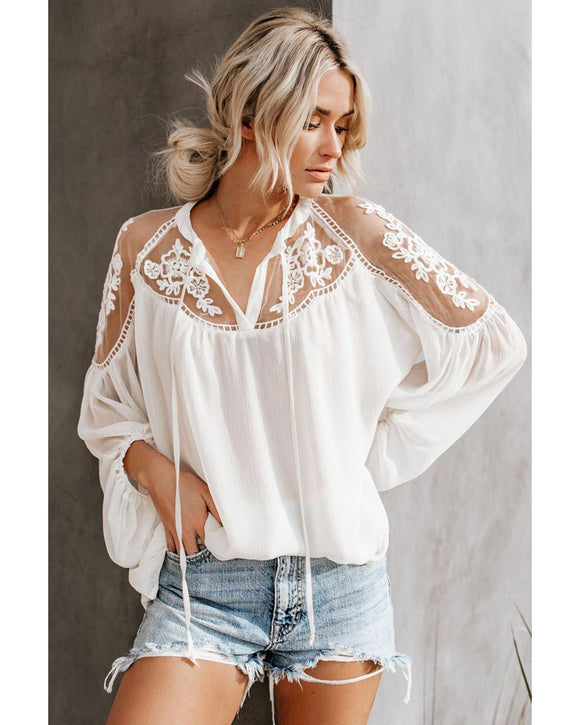 Azura Exchange Lace Blouse for Formal Occasions - L