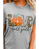 Azura Exchange Pumpkin Leopard T-Shirt - Love Fall Yall - 2XL