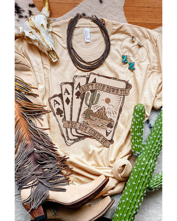 Azura Exchange Western Poker Cards Graphic Print T-Shirt - M