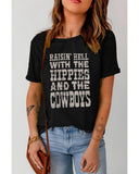 Azura Exchange Hippies And The Cowboys Graphic Tee - M