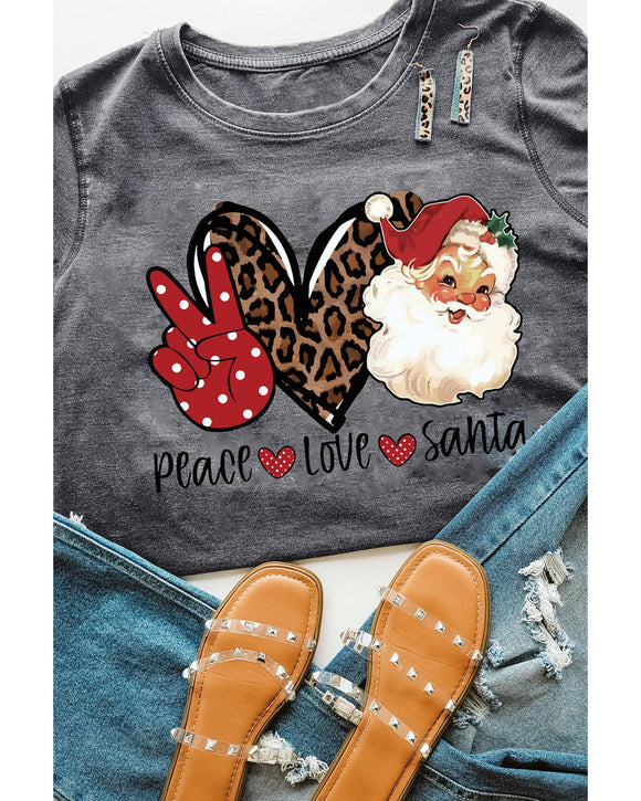 Azura Exchange Peace Love Santa Graphic Tee - L