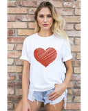 Azura Exchange Glitter Pattern Heart Print T-Shirt - L