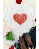 Azura Exchange Glitter Pattern Heart Print T-Shirt - M