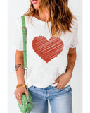 Azura Exchange Glitter Pattern Heart Print T-Shirt - M