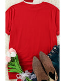 Azura Exchange Heart Print Short Sleeve T Shirt - M