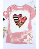 Azura Exchange Heart Shaped Contrast Short Sleeve T Shirt - M