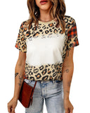 Azura Exchange Leopard Print Short Sleeve T-Shirt - S