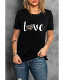 Azura Exchange Leopard Heart Shape Print T-Shirt - L