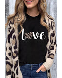 Azura Exchange Leopard Heart Shape Print T-Shirt - S