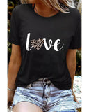 Azura Exchange Leopard Heart Shape Print T-Shirt - XL