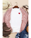 Azura Exchange Embroidered Heart Pattern T-Shirt - XL
