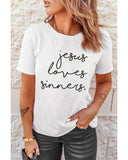 Azura Exchange Jesus Loves Sinners Funny T-Shirt - L