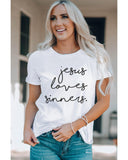 Azura Exchange Jesus Loves Sinners Funny T-Shirt - S