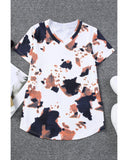 Azura Exchange Pattern Print V Neck T-Shirt - M