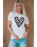 Azura Exchange Leopard Heart Print St Patricks Day T Shirt - XL