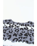 Azura Exchange Leopard Patchwork Short Sleeve Top - L