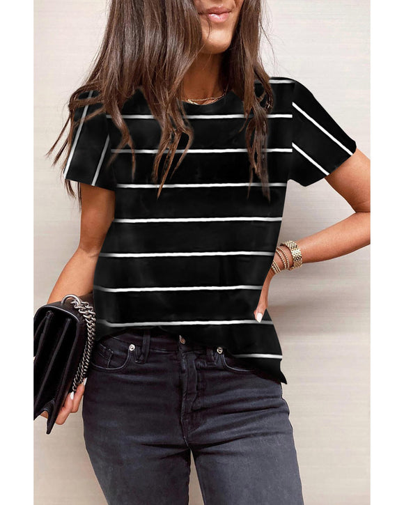 Azura Exchange Striped Print T-shirt - L