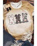 Azura Exchange Easter Bunny Leopard Bleached Print Graphic Tee - S