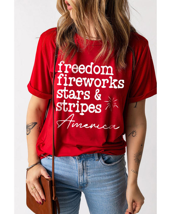 Azura Exchange American Freedom Day Slogan Print T-Shirt - S