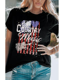 Azura Exchange American Flag Print Short Sleeve T-Shirt - L