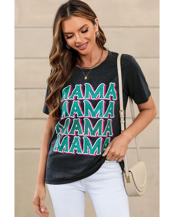 Azura Exchange Mama Letter Print Vintage Leopard Graphic T-Shirt - M