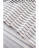 Azura Exchange Patchwork Striped Short Sleeve Top - M