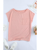 Azura Exchange Pocketed Tee with Side Slits - S
