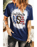 Azura Exchange God Bless the USA Print T-Shirt - L