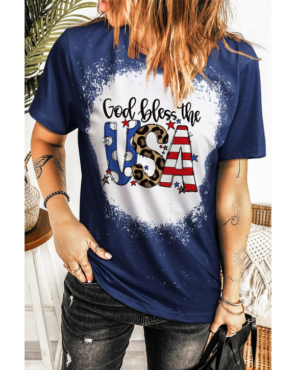 Azura Exchange God Bless the USA Print T-Shirt - M
