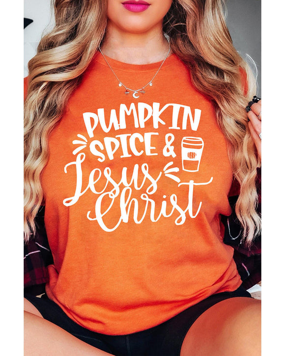 Azura Exchange PUMPKIN SPICE & Jesus Christ Graphic T-shirt - XL