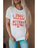 Azura Exchange Graphic Tee with Fall Breeze and Autumn Leaves Design - M