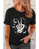 Azura Exchange Halloween Bat & Skeleton Hand Graphic Tee - XL