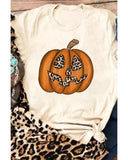 Azura Exchange Leopard Pumpkin Print T Shirt - S
