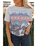 Azura Exchange Aztec Geometric Print T-shirt - 2XL