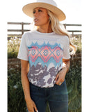Azura Exchange Aztec Geometric Print T-shirt - 2XL