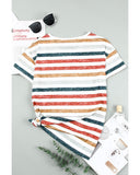 Azura Exchange Striped V Neck T-shirt - S