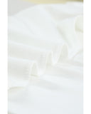 Azura Exchange Cut-out Cold Shoulder Mesh Striped Long Sleeve T-shirt - S