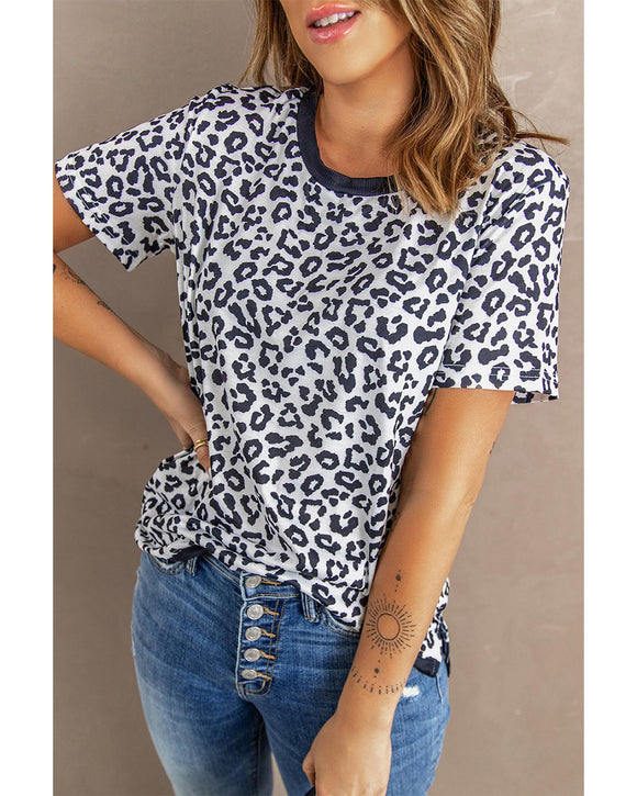 Azura Exchange Leopard Side Split T-shirt - S