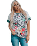 Azura Exchange Floral Camouflage Raglan Sleeve T-shirt - XL