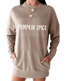 Azura Exchange Pumpkin Spice Print Sweatshirt Dress - XL