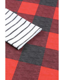 Azura Exchange Plaid Striped Patchwork Drawstring Hoodie - XL