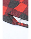 Azura Exchange Plaid Striped Patchwork Drawstring Hoodie - XL