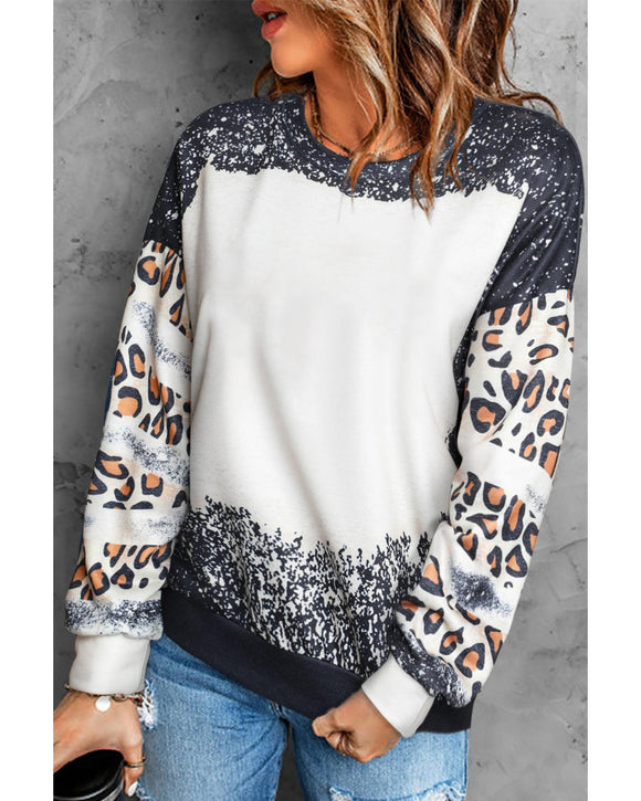 Azura Exchange Leopard Tie Dye Sweatshirt - L