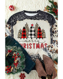 Azura Exchange Merry Christmas Leopard Sleeve Sweatshirt - M