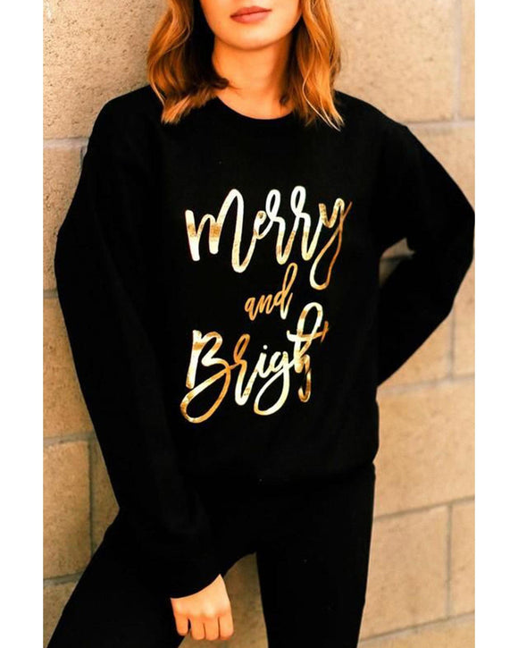 Azura Exchange Merry & Bright Print Sweatshirt - S