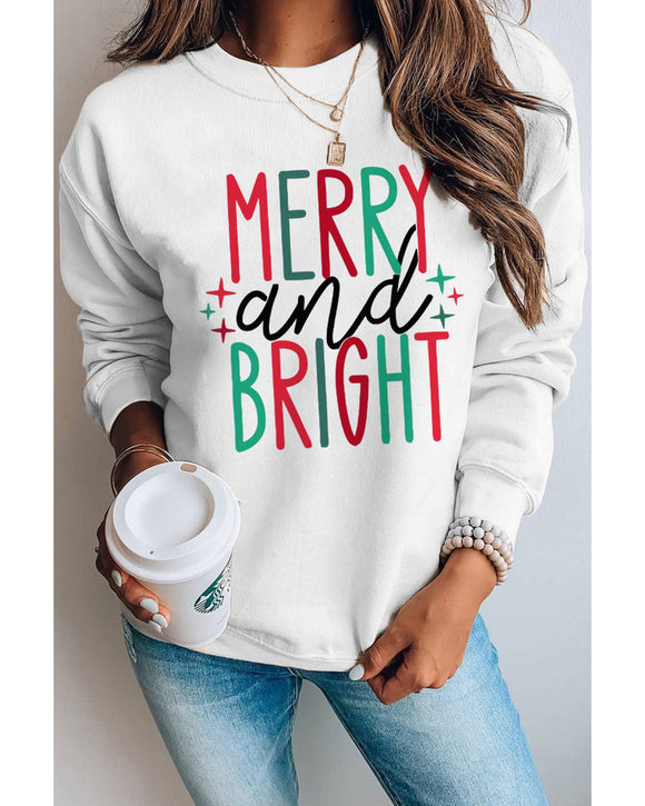 Azura Exchange Merry and Bright Long Sleeve Graphic Sweatshirt - XL