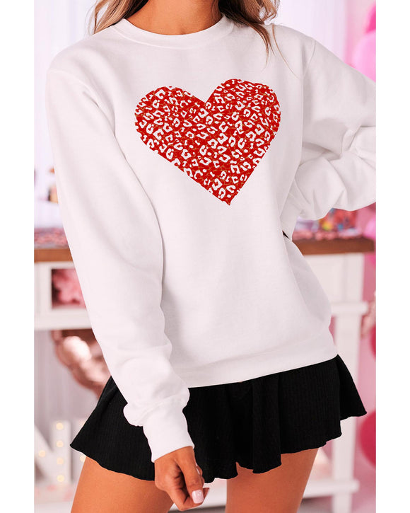 Azura Exchange Heart Graphic Pullover Sweatshirt - M